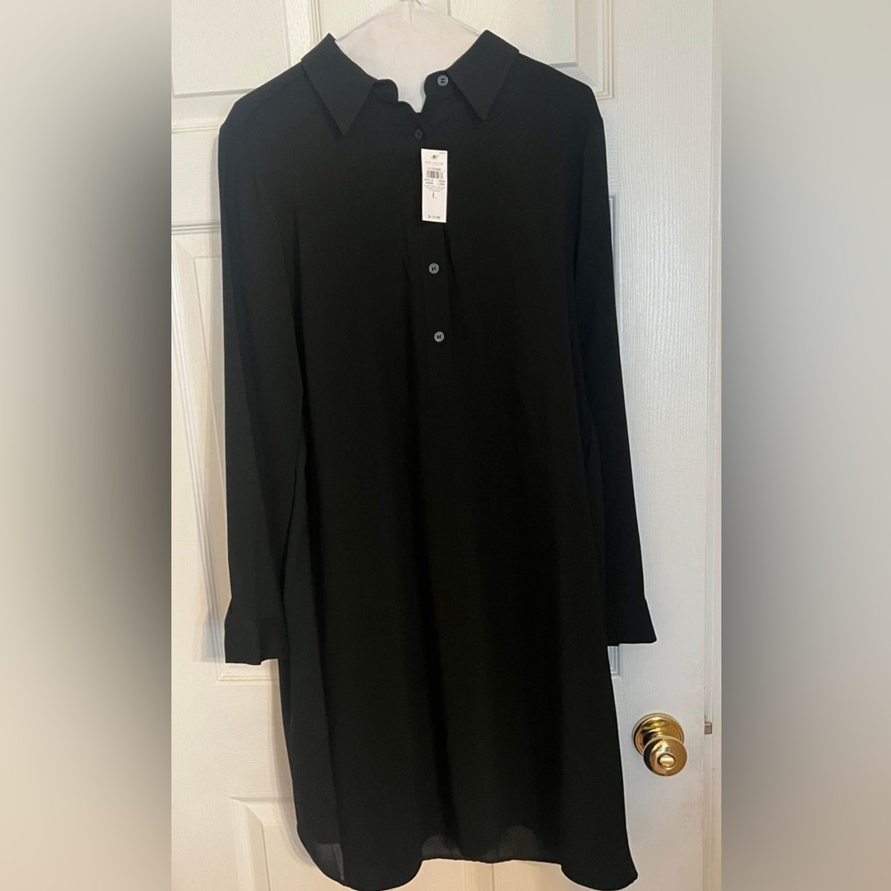 NWT Ann Taylor Black Long Sleeve Dress